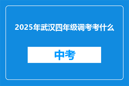 2025年武汉四年级调考考什么