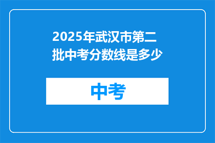 2025年武汉市第二批中考分数线是多少