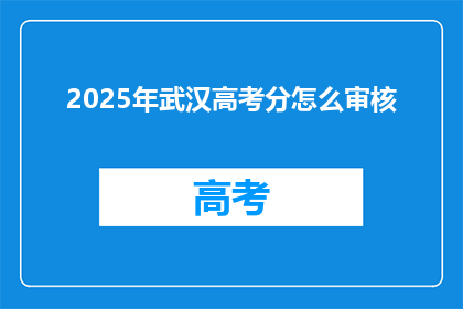 2025年武汉高考分怎么审核