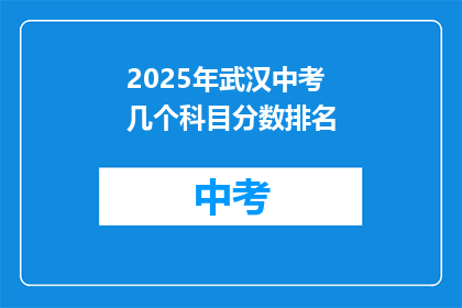 2025年武汉中考几个科目分数排名