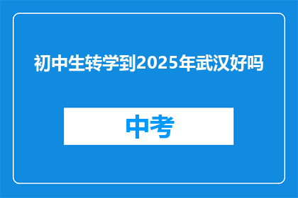 初中生转学到2025年武汉好吗