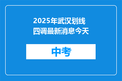 2025年武汉划线四调最新消息今天