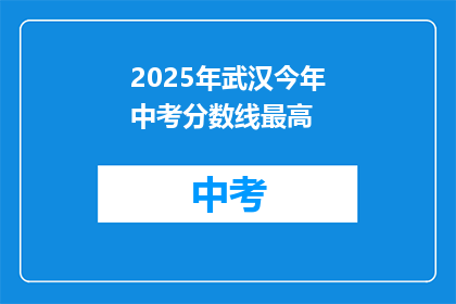 2025年武汉今年中考分数线最高