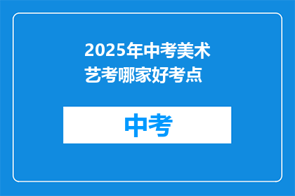 2025年中考美术艺考哪家好考点