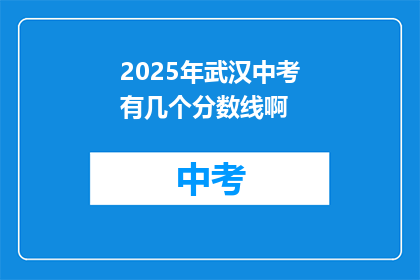 2025年武汉中考有几个分数线啊