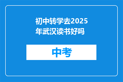 初中转学去2025年武汉读书好吗