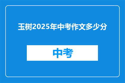 玉树2025年中考作文多少分