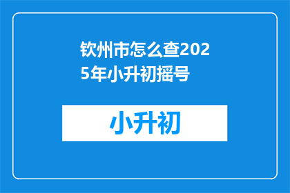 钦州市怎么查2025年小升初摇号