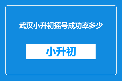 武汉小升初摇号成功率多少