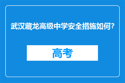 武汉藏龙高级中学安全措施如何？