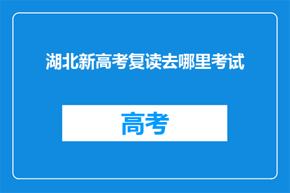 湖北新高考复读去哪里考试