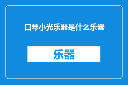 口琴小光乐器是什么乐器