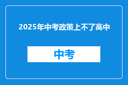 2025年中考政策上不了高中