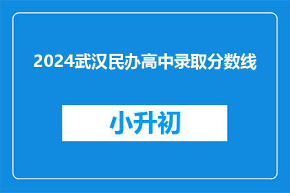 2024武汉民办高中录取分数线