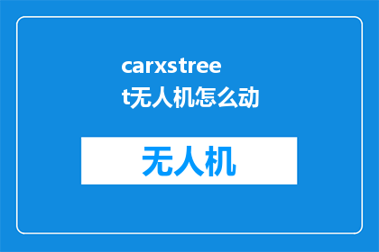 carxstreet无人机怎么动