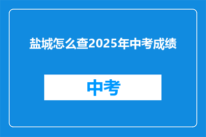 盐城怎么查2025年中考成绩