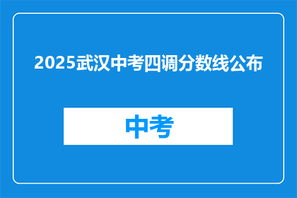 2025武汉中考四调分数线公布
