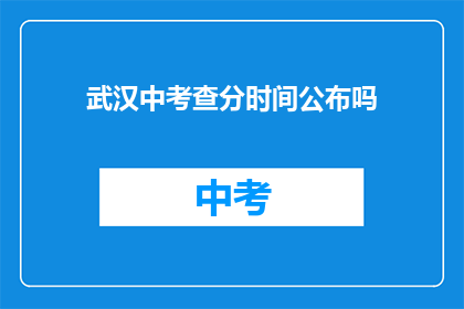 武汉中考查分时间公布吗