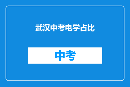 武汉中考电学占比