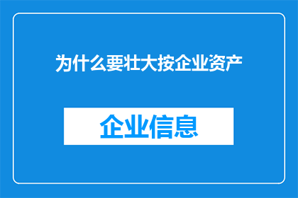 为什么要壮大按企业资产