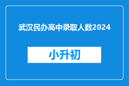 武汉民办高中录取人数2024