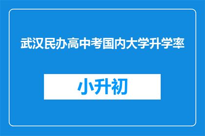 武汉民办高中考国内大学升学率