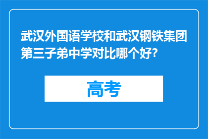 武汉外国语学校和武汉钢铁集团第三子弟中学对比哪个好？