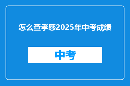 怎么查孝感2025年中考成绩