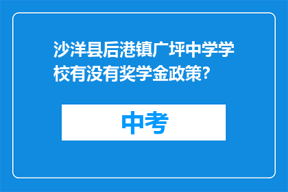 沙洋县后港镇广坪中学学校有没有奖学金政策？