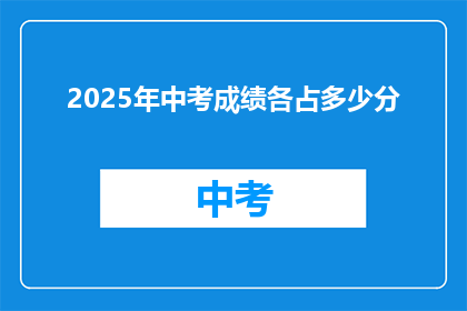 2025年中考成绩各占多少分