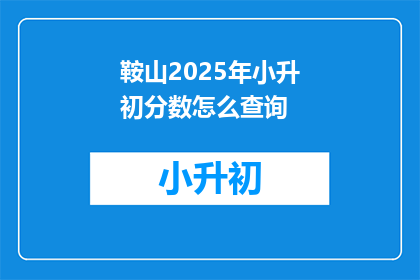 鞍山2025年小升初分数怎么查询