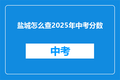 盐城怎么查2025年中考分数