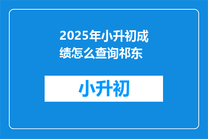 2025年小升初成绩怎么查询祁东