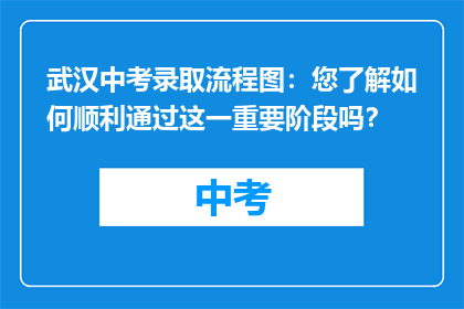 武汉中考录取流程图：您了解如何顺利通过这一重要阶段吗？