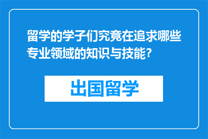 留学的学子们究竟在追求哪些专业领域的知识与技能？
