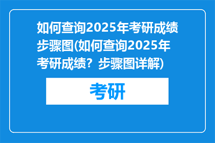 如何查询2025年考研成绩步骤图(如何查询2025年考研成绩？步骤图详解)