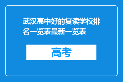 武汉高中好的复读学校排名一览表最新一览表(武汉高中复读学校排名一览表最新一览表，你了解吗？)
