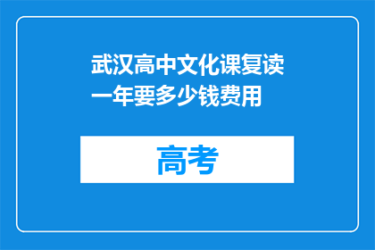 武汉高中文化课复读一年要多少钱费用(武汉高中文化课复读一年的费用是多少？)