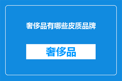 奢侈品有哪些皮质品牌(哪些奢侈品牌提供顶级皮质制品？)