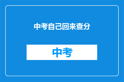 中考自己回来查分