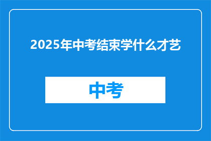 2025年中考结束学什么才艺