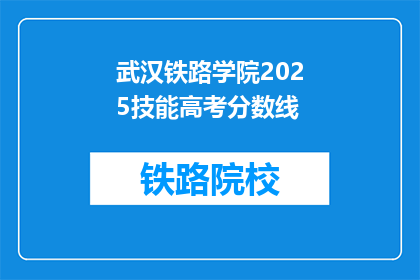 武汉铁路学院2025技能高考分数线
