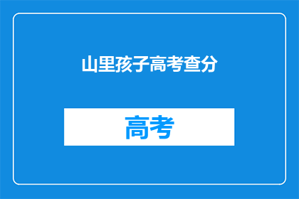 山里孩子高考查分