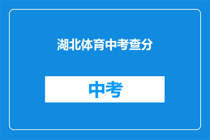 湖北体育中考查分