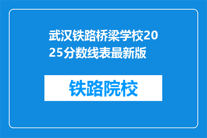 武汉铁路桥梁学校2025分数线表最新版