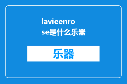 lavieenrose是什么乐器