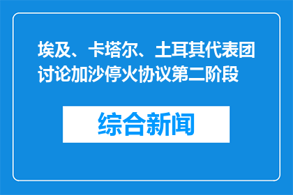埃及、卡塔尔、土耳其代表团讨论加沙停火协议第二阶段