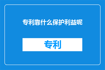 专利靠什么保护利益呢(专利如何保护其利益？)