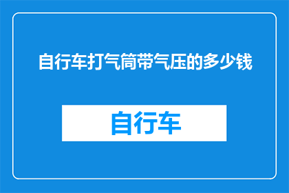 自行车打气筒带气压的多少钱(自行车打气筒带气压的价格是多少？)