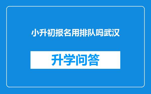 小升初报名用排队吗武汉